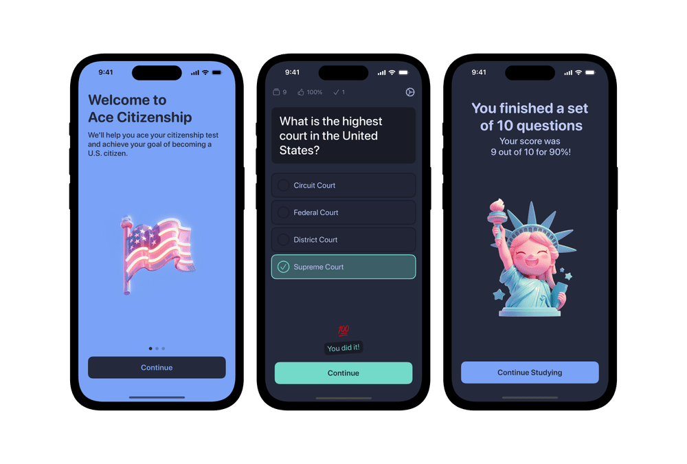 Ace Citizenship App Screenshots
