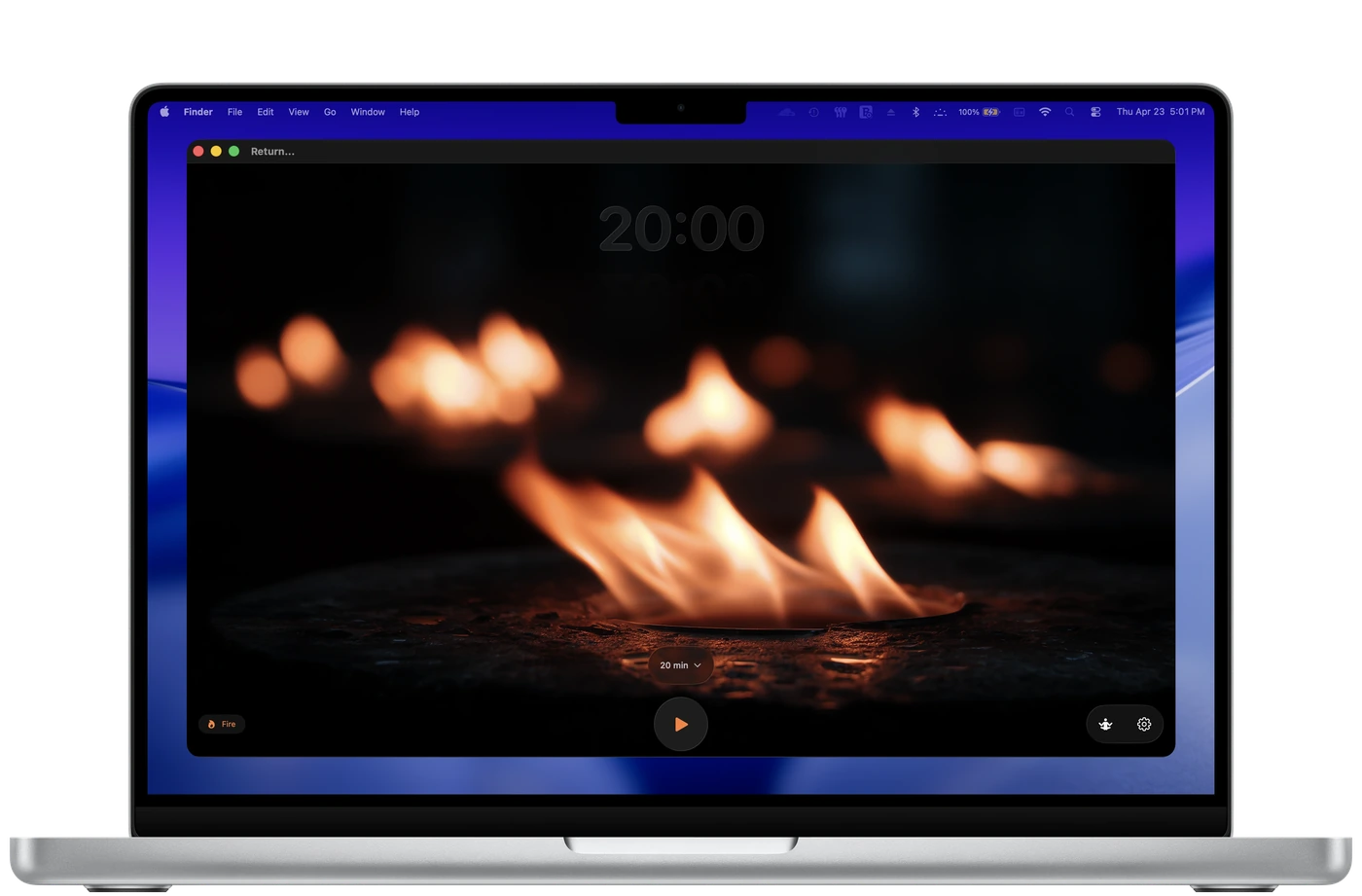 Return on Mac with the fire theme.