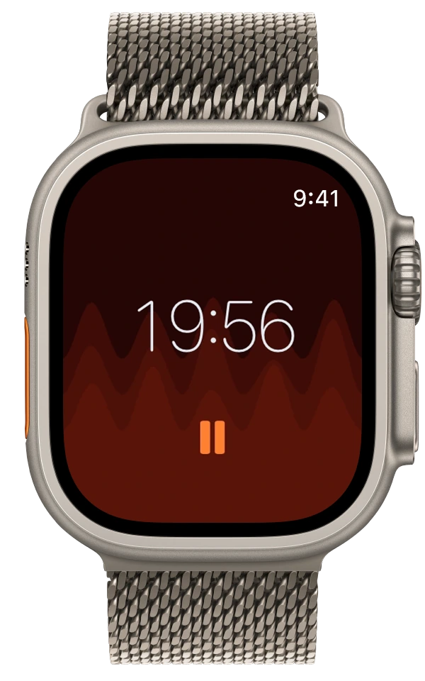 Return on Apple Watch with the fire theme.